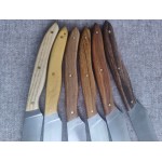 Set de couteaux de table, 6 bois de France, fabriqués artisanalement à Strasbourg.