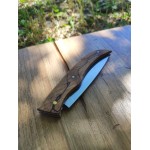 Couteau pliant en hêtre échauffé, guillochage, fait artisanalement à la main dans mon atelier à Strasbourg