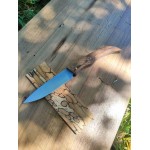 Couteau pliant en hêtre échauffé, guillochage, fait artisanalement à la main dans mon atelier à Strasbourg