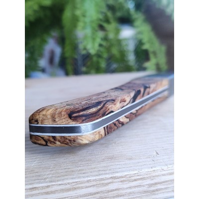 Couteau éminceur en hêtre échauffé, fabriqué à la main, artisanalement, dans mon atelier à Strasbourg