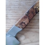 Couteau éminceur en hêtre échauffé, fabriqué à la main, artisanalement, dans mon atelier à Strasbourg