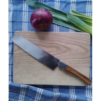 Couteau éminceur en olivier, fabriqué à la main, artisanalement, dans mon atelier à Strasbourg