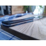 Chef en hêtre échauffé stabilisé bleu, fabriqué à la main, artisanalement, dans mon atelier à Strasbourg