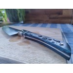 Chef en hêtre échauffé stabilisé bleu, fabriqué à la main, artisanalement, dans mon atelier à Strasbourg